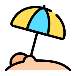 Beach umbrella icon