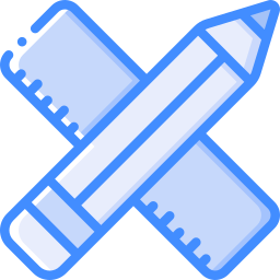 Pencil and ruler icon