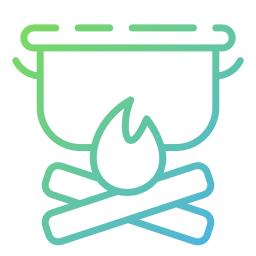 Pot on fire icon