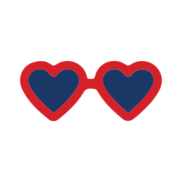 Heart glasses icon