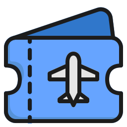 boleto de vuelo icono