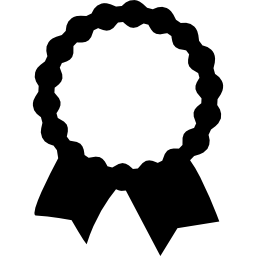 Recognition award label with ribbon tails icon