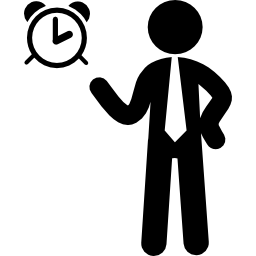 Businessman with alarm clock icon