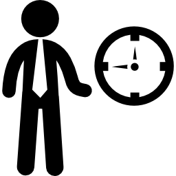 Businessman and big clock icon