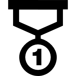 medaglia di numero uno icona