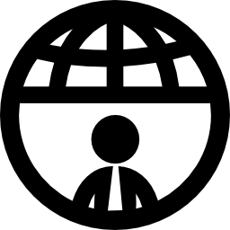 Businessman in international symbol icon