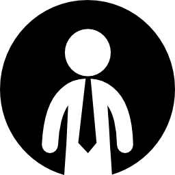 empresario con corbata dentro de un círculo icono