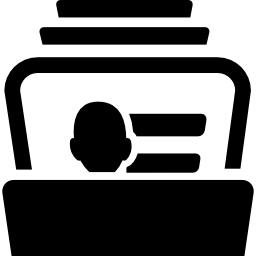 Business cards database icon