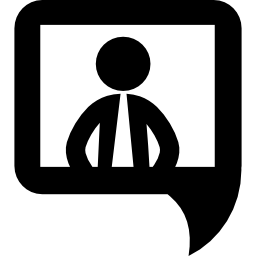 Businessman communication symbol icon