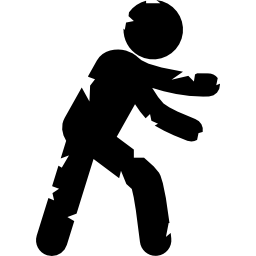 Zombie man walking cracked silhouette icon