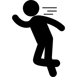 siluetta dell'uomo in esecuzione in fuga icona