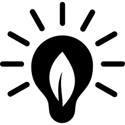 Fresh idea lightbulb symbol with a leaf icon