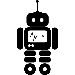 robot con línea de vida icono