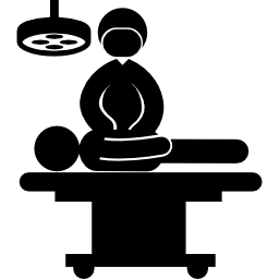 Person on meditation posture on a desk icon