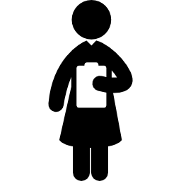 Medical doctor standing with clipboard icon