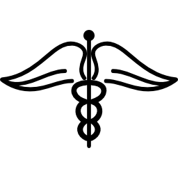 Winged medical symbol icon