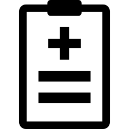 Clinic history medical paper on clipboard icon