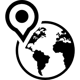 globo terrestre con un marcador de posición en américa del norte icono