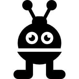Robot of short spherical shape icon