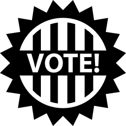 Vote badge for political elections icon