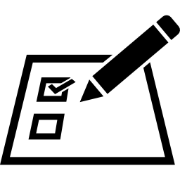 checkliste auf einem papier mit einem bleistift icon