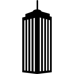 torre moderna a strisce della costruzione icona