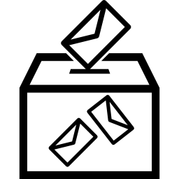 Election envelopes and box icon