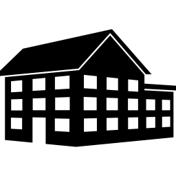großes hausgebäude mit drei stockwerken icon