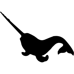 Narwhal sea animal shape icon