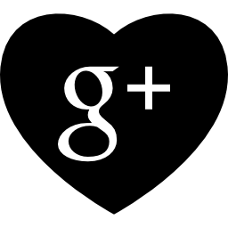 Heart with Google plus social media logo icon