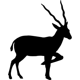 silueta de antílope desde la vista lateral icono