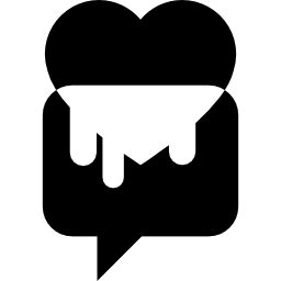 tekstballon met een hart icoon
