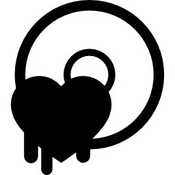 Disc security symbol with melted heart icon