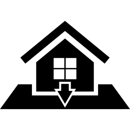 House with down arrow icon