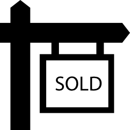 sygnał wiszący sprzedanej nieruchomości ikona