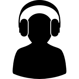 silhouette de personne avec des oreilles couvertes pour la protection lors du tournage Icône