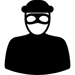 Unrecognizable robber with eyes mask icon
