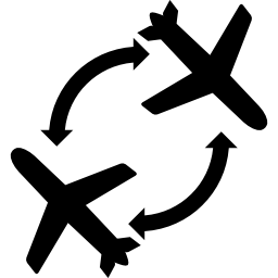 Airplanes and arrows symbol icon