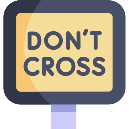 Do not cross line icon
