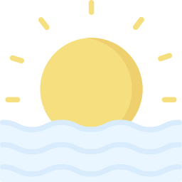 zachód słońca na plaży ikona