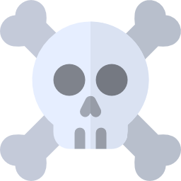 schedel en botten icoon