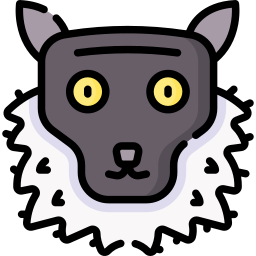 Black and white ruffed lemur icon