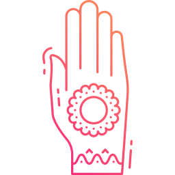 Henna painted hand icon