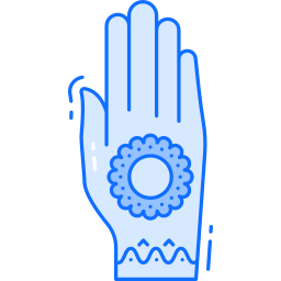henna pintado a mano icono
