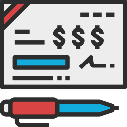 Bank check icon