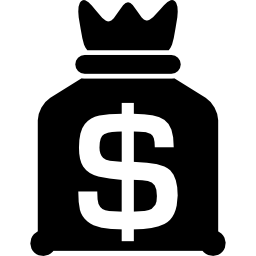 bolsa de dinero en dólares icono