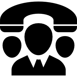 People connected by phone communication icon