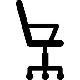 kółka biurowe sylwetka krzesło z boku ikona