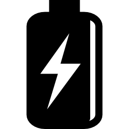 Battery with bolt symbol icon