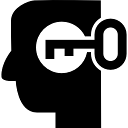 Key tool in a man head icon
